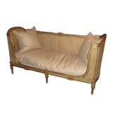 French Painted & Giltwood Caned Settee
