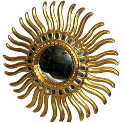 Spanish Giltwood Starburst Mirror C. 1940