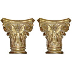 Antique Pair of Stunning Giltwood Capitals (Corbels)