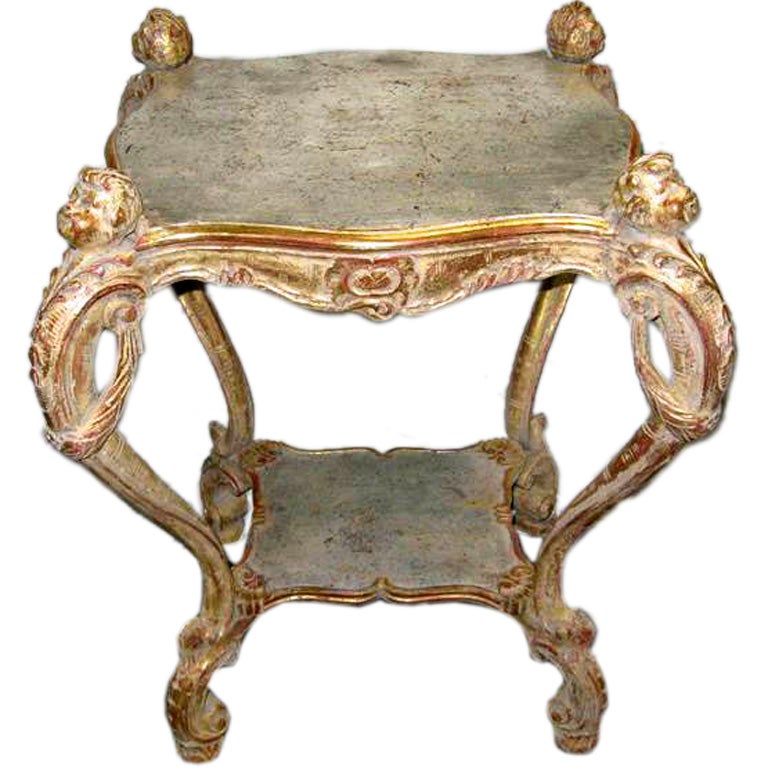 Carved Giltwood Cherub Face Table