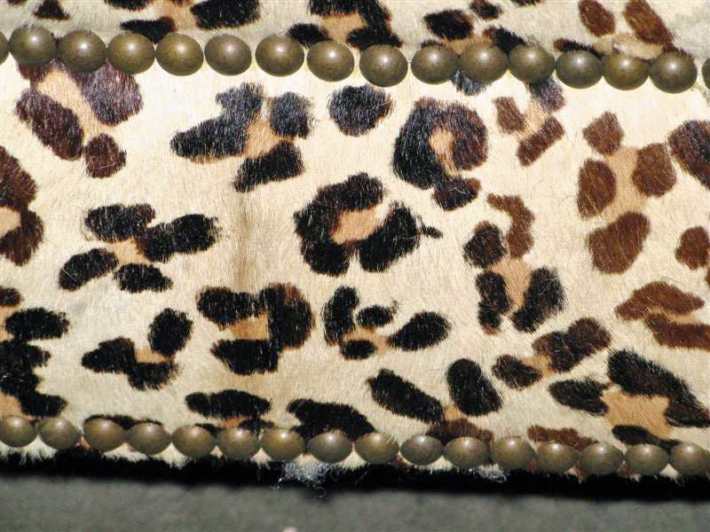 Leopard Printed Upholstered Ottoman 1