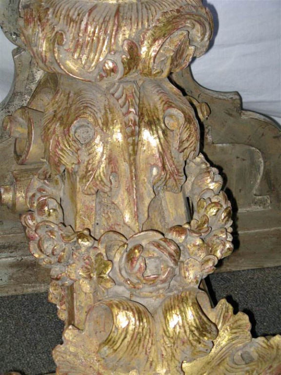 19th C. Giltwood & Silverleaf Console