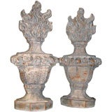 Pair of Whimsical Flamed Architectual Elements