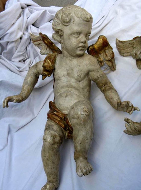18th Century and Earlier Pair of 18th C. Italian Cherubs