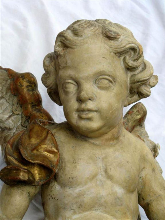 Wood Pair of 18th C. Italian Cherubs