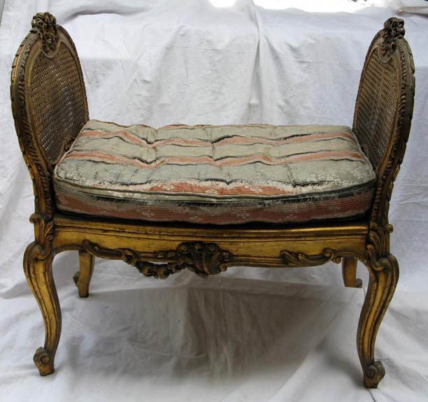 French Louis XV-style Giltwood Seat C. 1900
