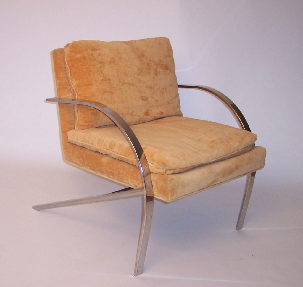 Chrome Pair of Paul Tuttle Arco chairs