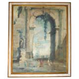 architectural ruins oil painting