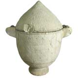 ANTIQUE ROMAN CINERARY URN WITH LID