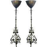 MAGNIFICENT PAIR OF WROUGHT IRON TORCHIERES HEARST ESTAT