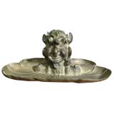 FIGURAL GRAND TOUR BRONZE INKWELL