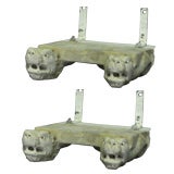 Antique A pair of Marble  Fragments as brackets