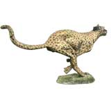 Magnificent Signed Bronze Sculpture of Cheetah In Motion