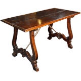 Walnut and Iron Console Table