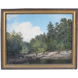 Fisherman in a Stream Oil Painting