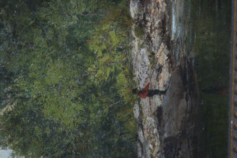 Fisherman in a Stream Oil Painting