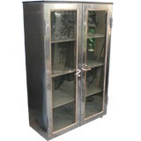 Antique Polished Steel Medical Cabinet