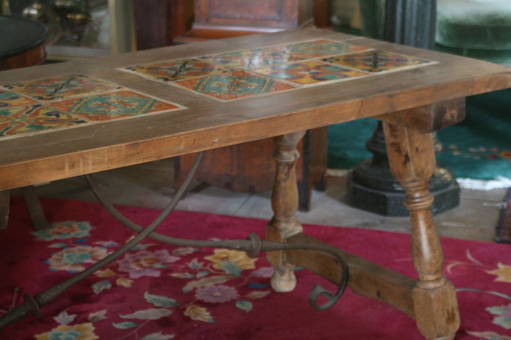 Unique California Tile Top Library Table For Sale 2