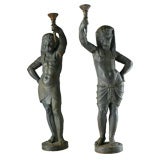 Large Egyptian Revival Entry Statues
