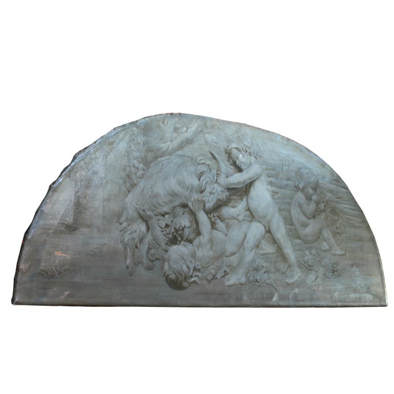 Italian Painted Overdoor Panel For Sale