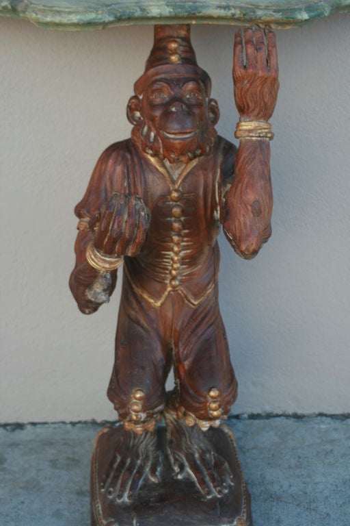 Incredible Wood Carved Monkey Console