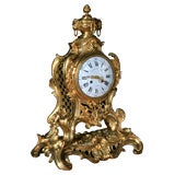 Antique Large Overscale Gilt Bronze Mantle Clock