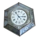 Antique Mirrored French Vineyard Clock