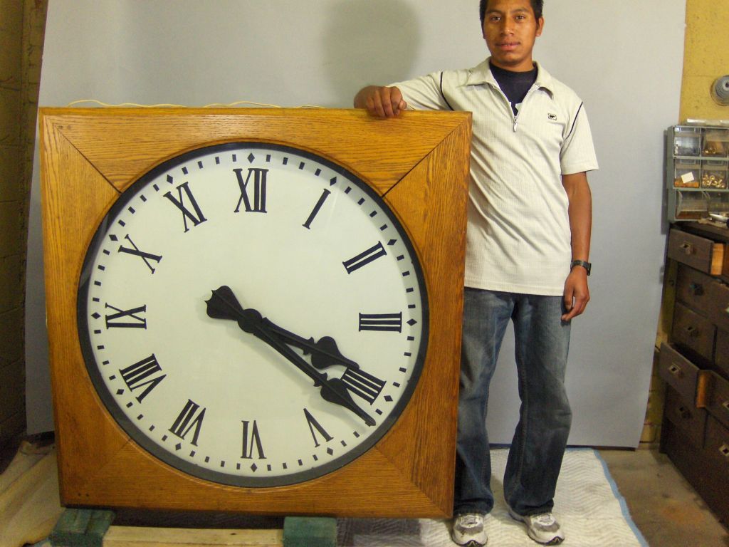 20th Century Giant Double Sided Electric Clock For Sale