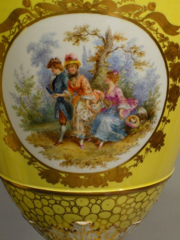 19th Century Pair of Austrian Porcelain Urns