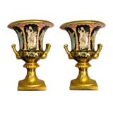 Pair of Renaissance Style Porcelain Urns