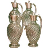 4 19th Century Fine Baccarat Glass Claret Jugs
