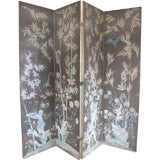 Four Panel Folding Chinoiserie Screen