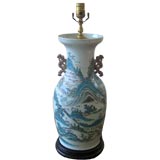 Antique Oriental Porcelain Vase Lamp