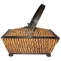 Antique A Quill and Horn Box Lined in Sandlewood