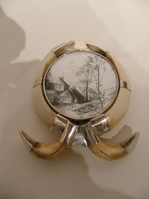 Antique Boars Tusk Frame In Good Condition For Sale In New York, NY