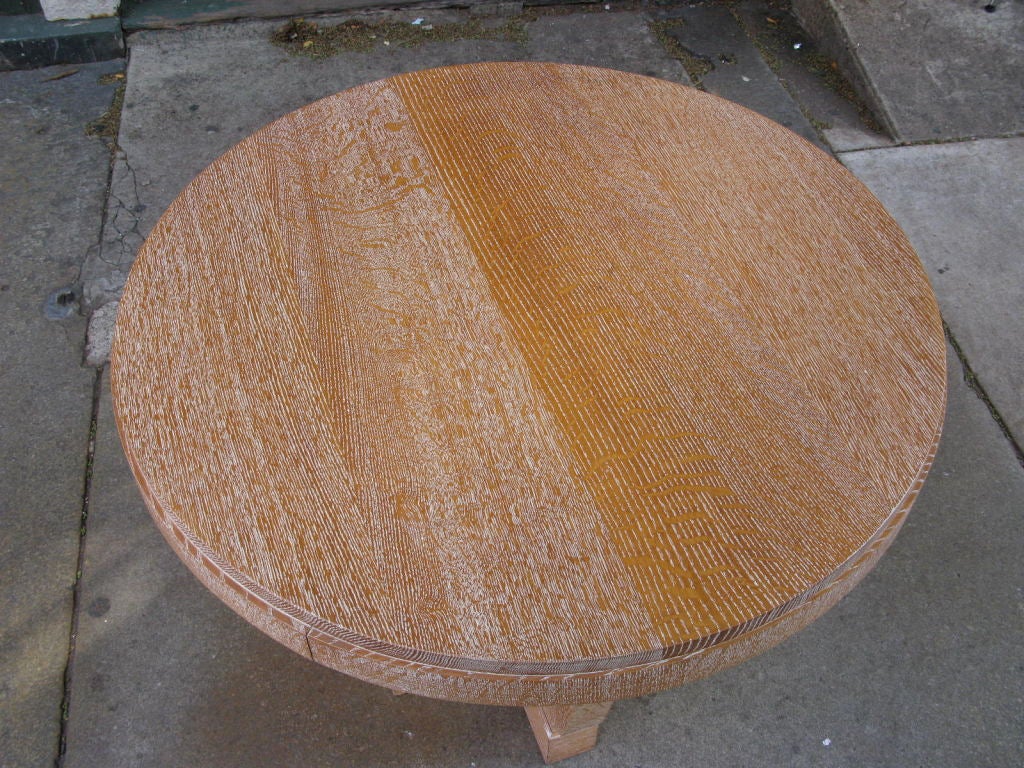 French Pickeled Oak Center Table