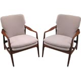 Danish Walnut Pair of arm chairs
