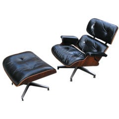 Charles Eames 670/71 Rosewood and leather chair and ottoman