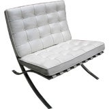 Barcelona Chair by KNOLL  White Leather