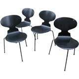 Set of four stacking Arne Jacobsen Ant chairs by Fritz Hansen