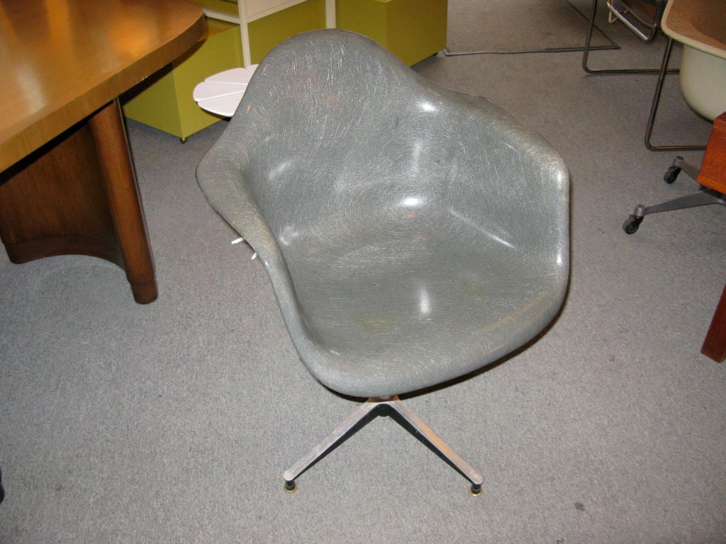 Fiberglass Eames chair with Alexander Girard fabric for Herman Miller