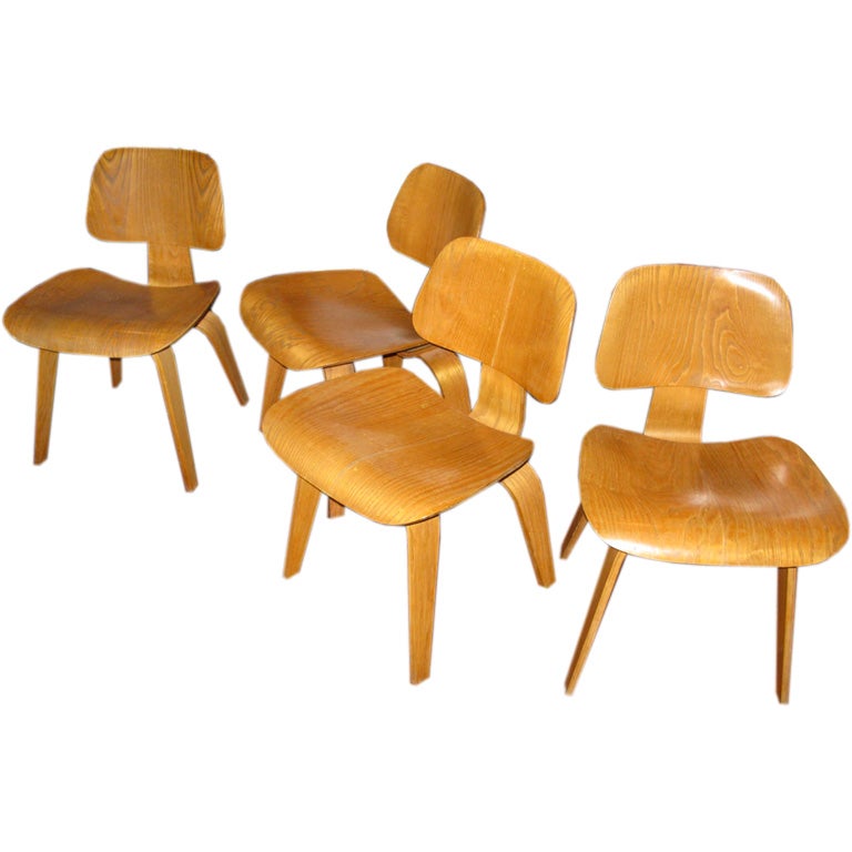 Set of four DCW by Charles Eames for Herman Miller