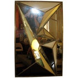 welded and faceted mirror in the style of Paul Evans