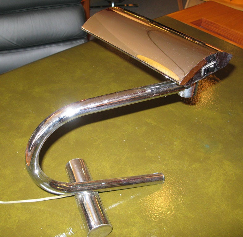 1970's American Chrome Swivel Desk Lamp