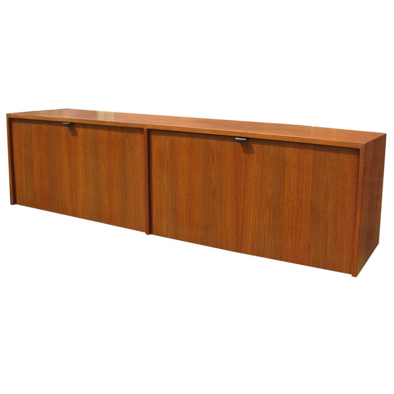 Florence Knoll Walnut Hanging 2-DOOR Cabinet