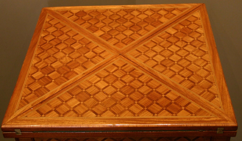 A Detailed Louis XVI Style Mouchoir Rosewood Game Table