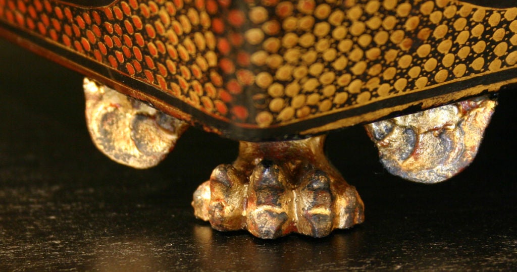 A 19th Century Chinese Black Lacquer Game Pieces Box 2