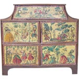 An Amusing Petite Painted Chest of 19th Century Drawers