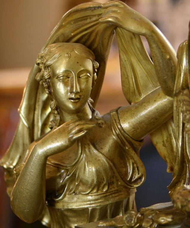 A Splendid French Empire Bronze Doré Clock