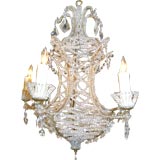 An Ethereal 19th Century Beaded Chandelier from Napoli
